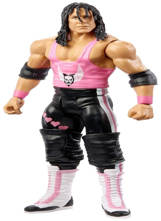 WWE MATTEL Summerslam Bret Hitman Hart Action Figure In 6-Inch Scale With Articulation & Ring Gear Series #97  - Image 1