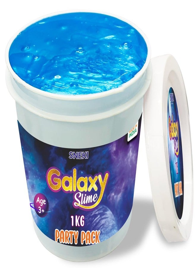 SNEKI (1 Kg) Blue Galaxy Slime for Kids DIY Fruit Scented Metallic Magic Toy Slimy Slime Gel Jelly Putty Art Toys Birthday Gift Box for Boys Girls 3 to 10 Years - Image 1