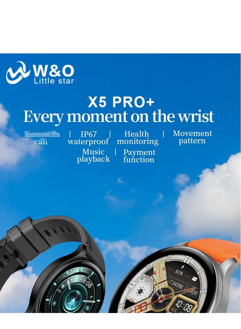 W&O X5 PRO+ Smart Watch - 2 Straps - Black - Image 2
