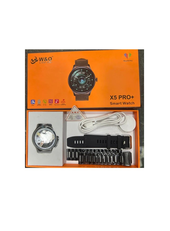 W&O X5 PRO+ Smart Watch - 2 Straps - Black - Image 5