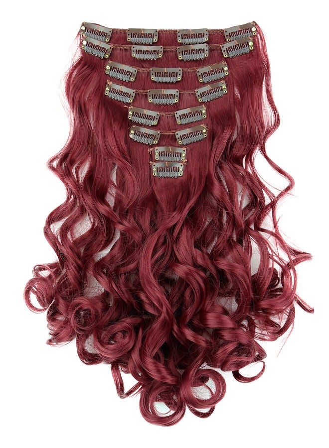 كايشا Xxl 14 8 قطع مجموعة كليب في ملحقات الشعر التمديد هيربيسي ضخمة متموجة بورجوندي Ces1121 - Image 1