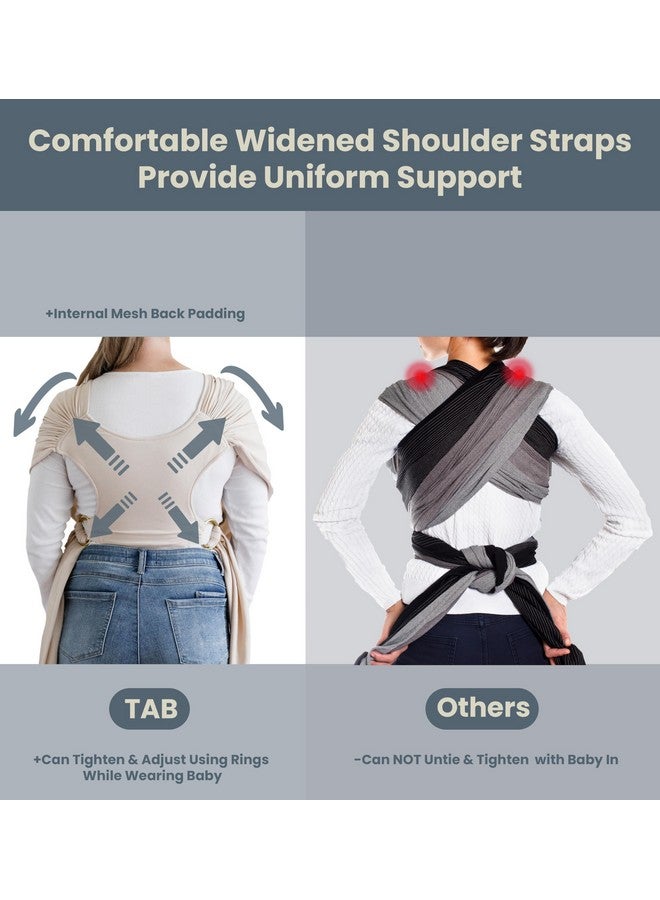 TAB Stylish Beige & Gold Baby Carrier Wrap: Comfortable, Soft & Supportive, Adjustable Ring Sling for Mom & Dad, Ideal for Baby Registry, Newborn to Toddler, Baby Shower - Image 5