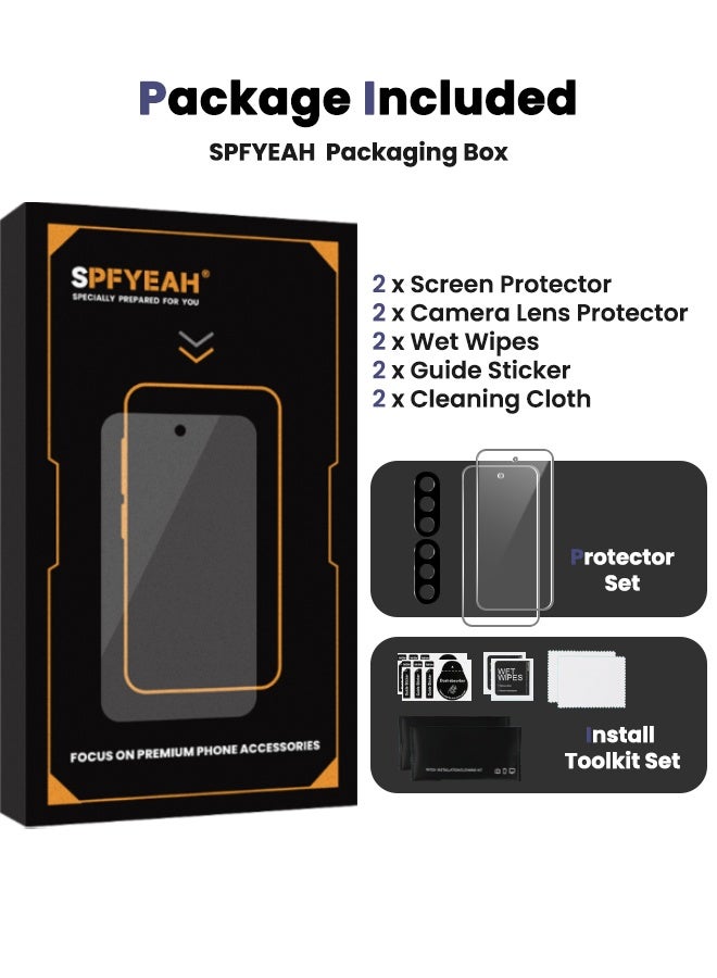 اس بي اف يا. [2 + 2 عبوة] واقي شاشة Samsung Galaxy S25 FE مع واقي عدسة الكاميرا، [صلابة 9H] [حساس للمس] [مضاد للخدش] [خالي من الفقاعات] [مناسب للجراب] مجموعة واقي لهاتف Samsung Galaxy S25 FE مقاس 6.7 بوصة (معلب، 2 + 2 قطعة) - Image 3
