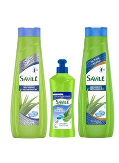 Savile SAVILE Aloe + Biotin Shampoo & Conditioner & Hair Comb Cream Sabila Biotina NEW  - Image 1