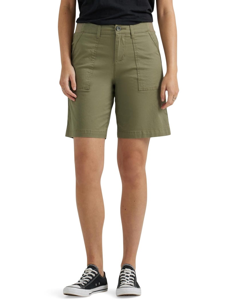 Lee Women's Ultra Lux Comfort with Flex-to-Go Utility Bermuda Short Deep Lichen Green 16 - Image 1