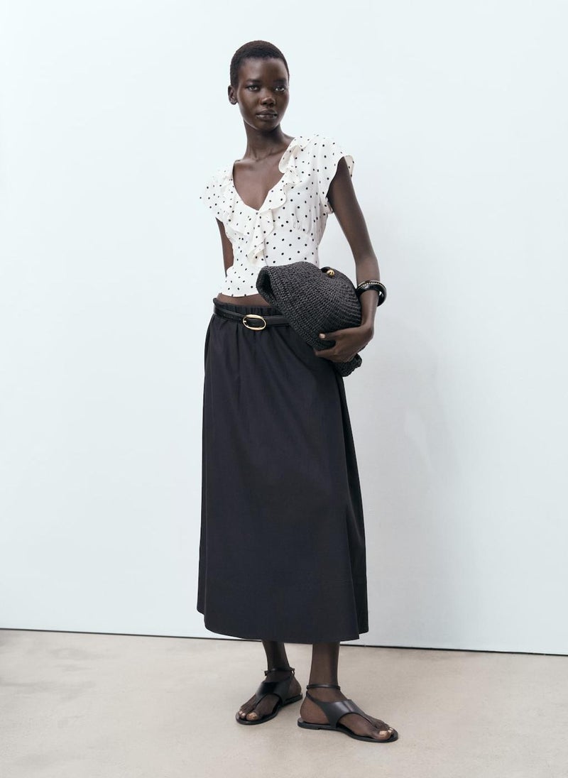 MANGO Polka-Dot Blouse With Ruffles  - Image 4