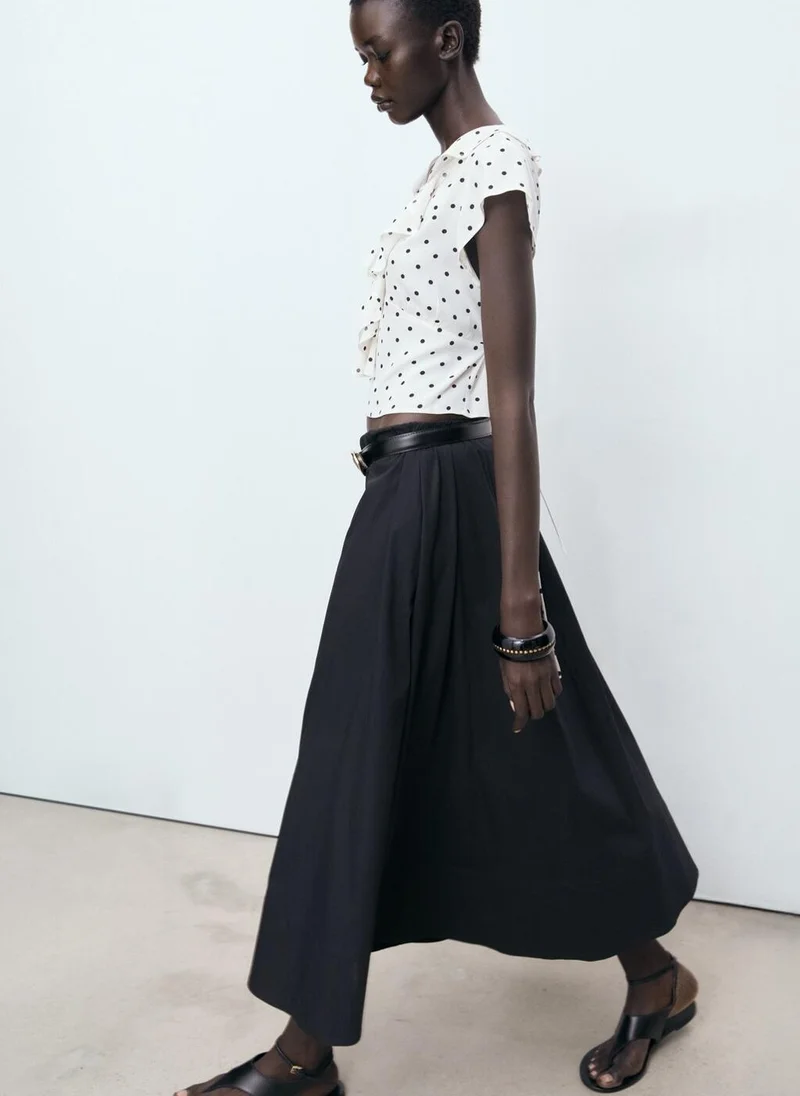 MANGO Polka-Dot Blouse With Ruffles