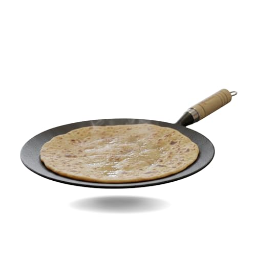 TRILONIUM Pre-Seasoned Cast Iron WHT10R Concave Roti Tawa 26 cms - Image 1