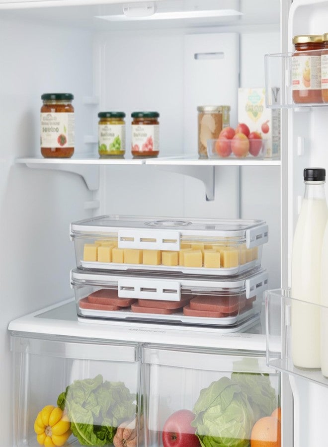 حاويات تخزين طعام بأغطية، حاويات بلاستيكية خالية من مادة BPA، صناديق تنظيم الثلاجة للاستخدام في المخزن أو المجمد، حاويات سندويشات محكمة الإغلاق وقابلة للتكديس بتصميم مانع للتسرب لتخزين المطبخ - Image 5