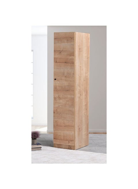 Multipurpose 1-Door Tall Wardrobe Deep  And  Thick Panel - Walnut