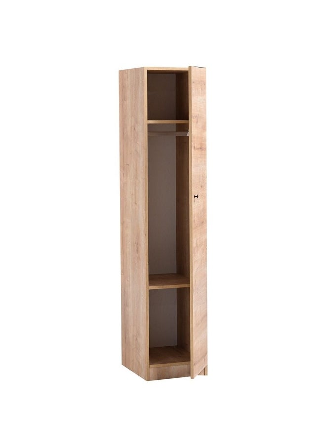 Multipurpose 1-Door Tall Wardrobe Deep  And  Thick Panel - Walnut