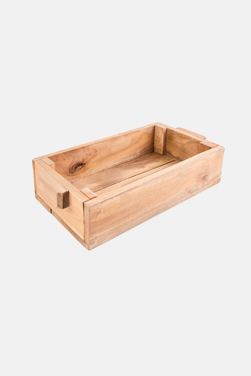 Muy Mucho Mahohany Rectangular Wooden Tray, Brown  - Image 1
