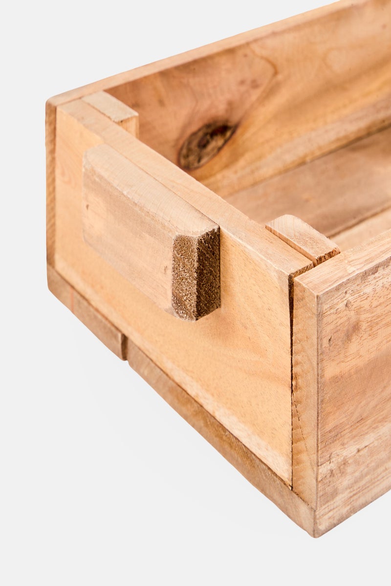 Muy Mucho Mahohany Rectangular Wooden Tray, Brown  - Image 3