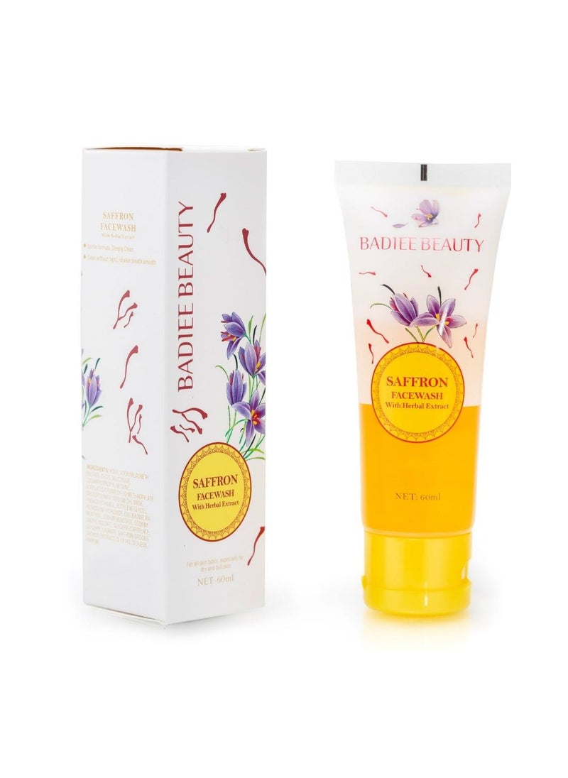 BADIEE BEAUTY - Badiee Beauty Saffron Face Wash, Herbal Extract Face Cleanser for Men and Women, Clean Dirt in Pores and Let Skin Breath Smooth 60 ml - Image 1