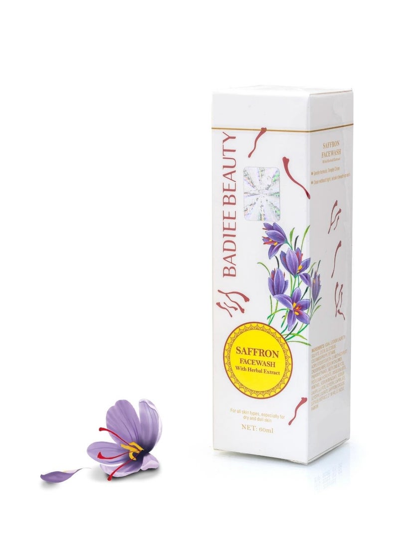 BADIEE BEAUTY - Badiee Beauty Saffron Face Wash, Herbal Extract Face Cleanser for Men and Women, Clean Dirt in Pores and Let Skin Breath Smooth 60 ml - Image 1