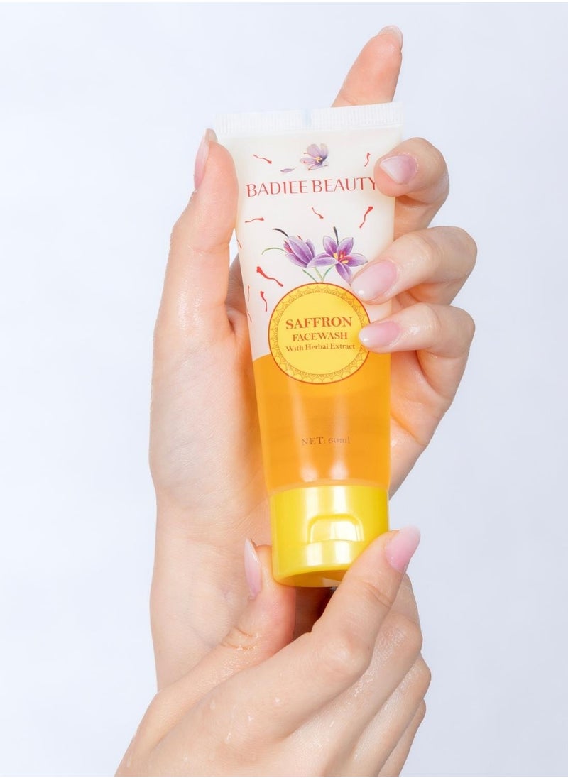 BADIEE BEAUTY - Badiee Beauty Saffron Face Wash, Herbal Extract Face Cleanser for Men and Women, Clean Dirt in Pores and Let Skin Breath Smooth 60 ml - Image 1
