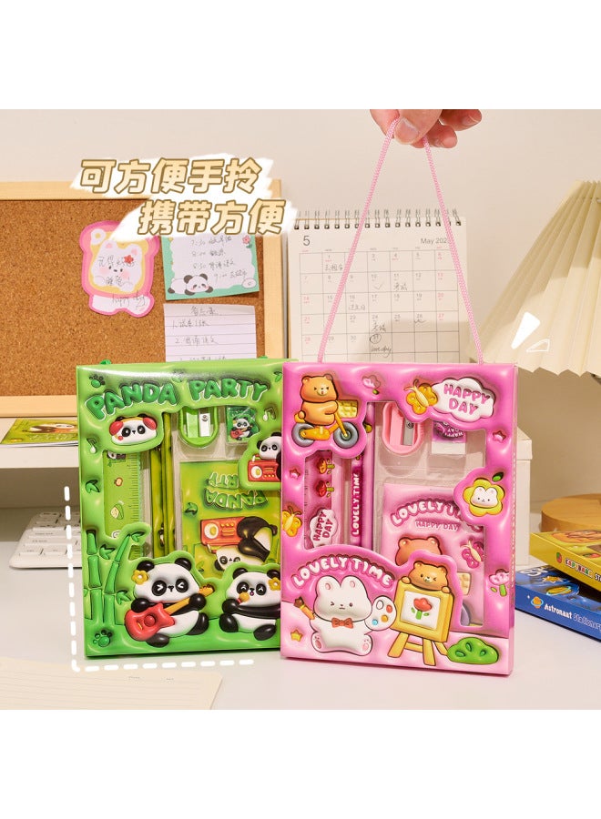 HELPS Children's Pencil Stationery Six-piece Cartoon Student High-value Six-in-one Learning Suit Gift For The Opening Season - Image 2