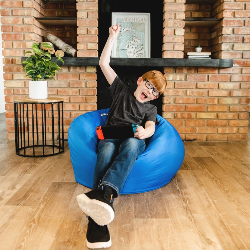 Big Joe Classic Bean Bag Chair for Kids Bedroom and Reading Nook, Easy-Clean Sapphire, Durable Nylon Polyester Blend, 2 feet Refillable - Image 5