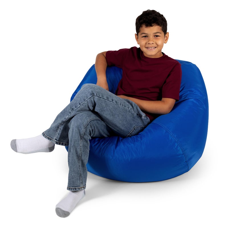 Big Joe Classic Bean Bag Chair for Kids Bedroom and Reading Nook, Easy-Clean Sapphire, Durable Nylon Polyester Blend, 2 feet Refillable - Image 1