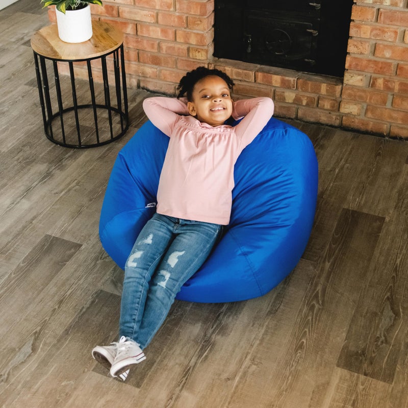 Big Joe Classic Bean Bag Chair for Kids Bedroom and Reading Nook, Easy-Clean Sapphire, Durable Nylon Polyester Blend, 2 feet Refillable - Image 4