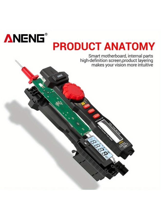ANENG A3004 Black Digital Multimeter Pen 4000 Counts Non Contact AC DC Voltage Tester - Image 3
