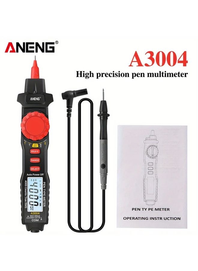 ANENG A3004 Black Digital Multimeter Pen 4000 Counts Non Contact AC DC Voltage Tester - Image 1