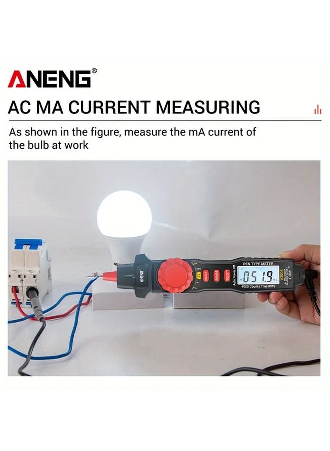 ANENG A3004 Black Digital Multimeter Pen 4000 Counts Non Contact AC DC Voltage Tester - Image 5