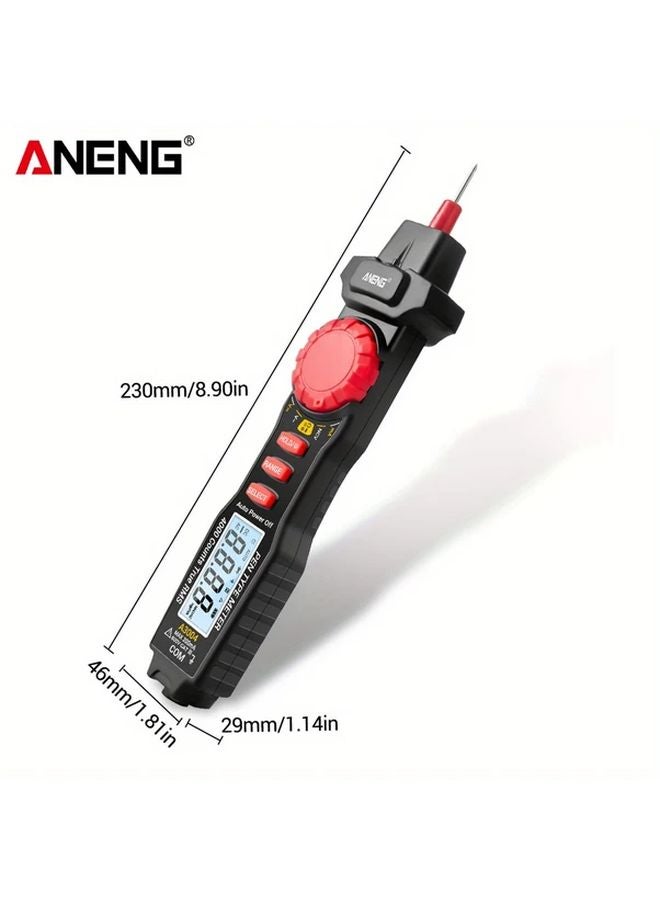 ANENG A3004 Black Digital Multimeter Pen 4000 Counts Non Contact AC DC Voltage Tester - Image 4