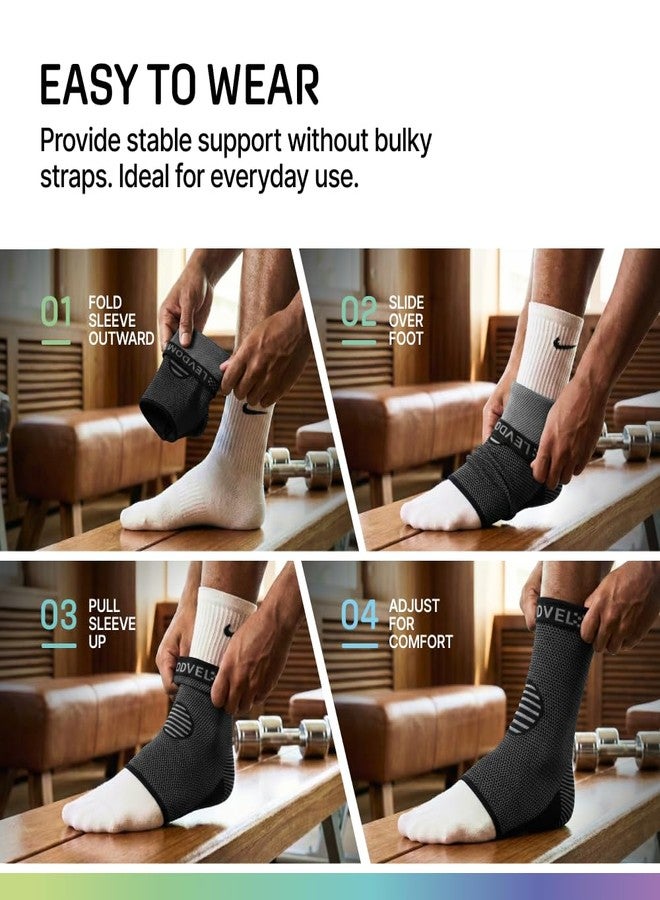 Modvel Foot & Ankle Brace Socks for Sprained Ankle Compression Sleeve - Foot Support for Women & Men - Tendonitis & Arthritis Ankle Brace Sports Running, Torn Ligaments & Women Stabilizing Ankle Wrap - Image 5