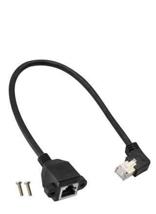 90 Degree Cat 6 Ethernet Cable, Right Bend Angle RJ45 Male to Female Shielded Ethernet Network Connector, Screw Panel Mount Extension Cable for Router, Modem (30cm/1ft-Right) - pzsku/Z0CB603C5B6C767358D46Z/45/_/1719340769/2d9a1055-2c99-4c34-be38-fbcb40aebbc3