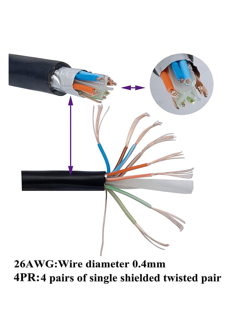 Generic 90 Degree Cat 6 Ethernet Cable, Right Bend Angle RJ45 Male to Female Shielded Ethernet Network Connector, Screw Panel Mount Extension Cable for Router, Modem (30cm/1ft-Right)  - Image 3