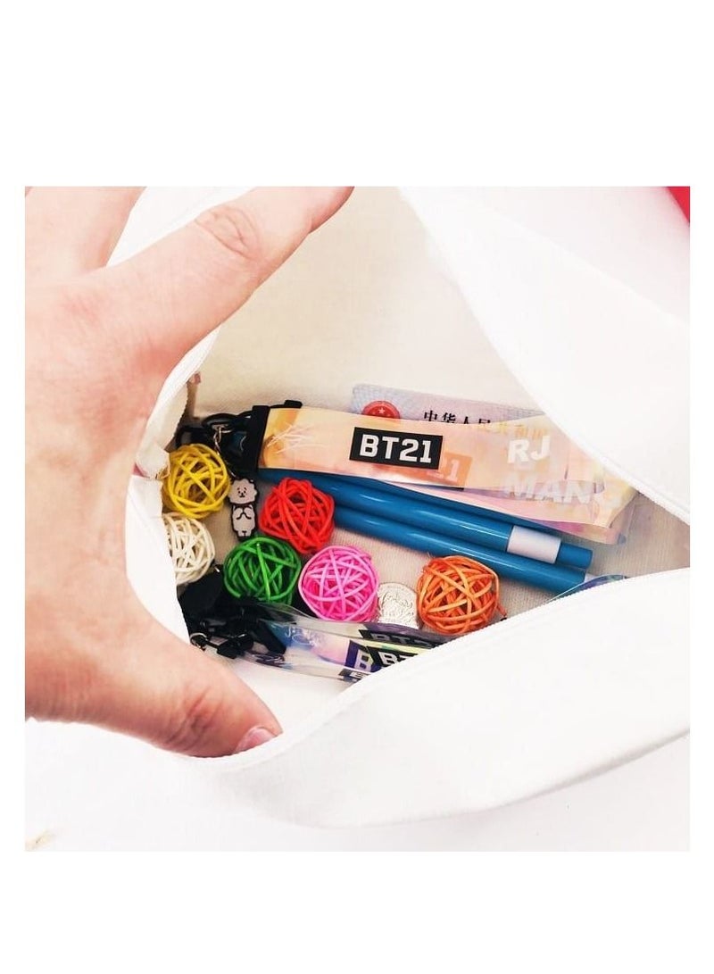 BT21 BTS Storage Bag Cosmetic Bag Pencil Case  19*12*8.5CM - Image 2