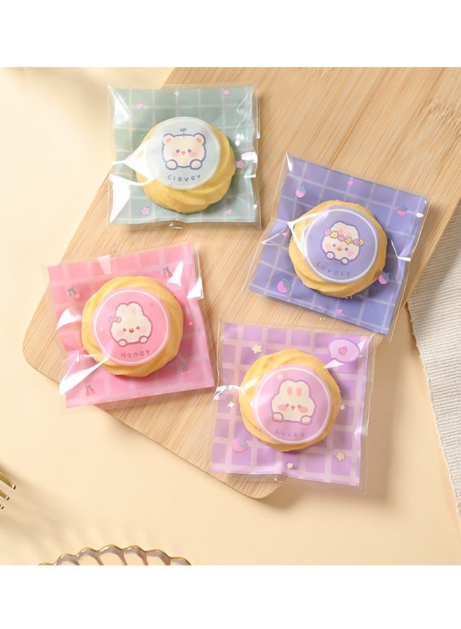 200 Pcs Cute Cookie Bags, Resealable Cellophane Bags, Holiday Treat Bags for Party Favors, Cookies, Candies, Gifts, 7 x 7 cm - Image 3