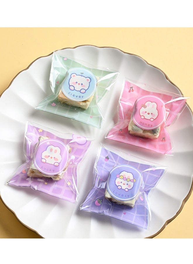 200 Pcs Cute Cookie Bags, Resealable Cellophane Bags, Holiday Treat Bags for Party Favors, Cookies, Candies, Gifts, 7 x 7 cm - Image 4