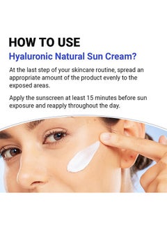 Hyaluronic Acid Natural Sun Cream, Suncream Spf50 Pa++++, Evens Out Skin Tone Lightweight Sunscreen and Replenishes Moisture, Suitable For All Skin Types with Sunscreen Cream, 50ml / 1.69 fl.oz - pzsku/Z0CB60BDEB41DC3FCF63FZ/45/_/1724467171/5ad41858-a505-4191-ae40-c7bd592204bf