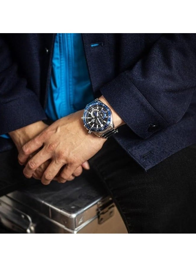 كاسيو ساعة كاسيو ايديفيس للرجال - EFV-620D-1A2VUDF مينا سوداء، سوار فضي - Image 4