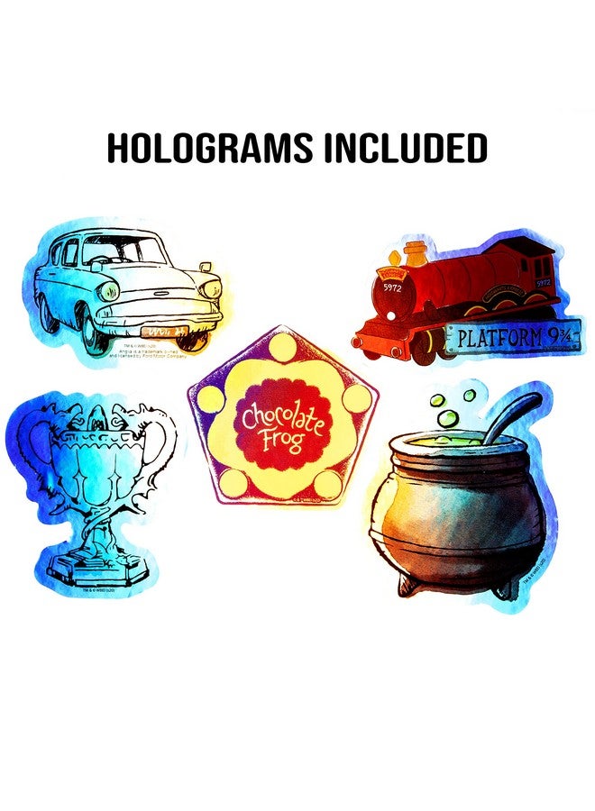 Conquest Journals Harry Potter Watercolor Vinyl Stickers, Set of Unique Sticker Decals, 5 Holograms, Waterproof, UV & Scratch Resistant, Great for Gadgets, Officially Licensed (White Vinyl, 60-Pack) - Image 4