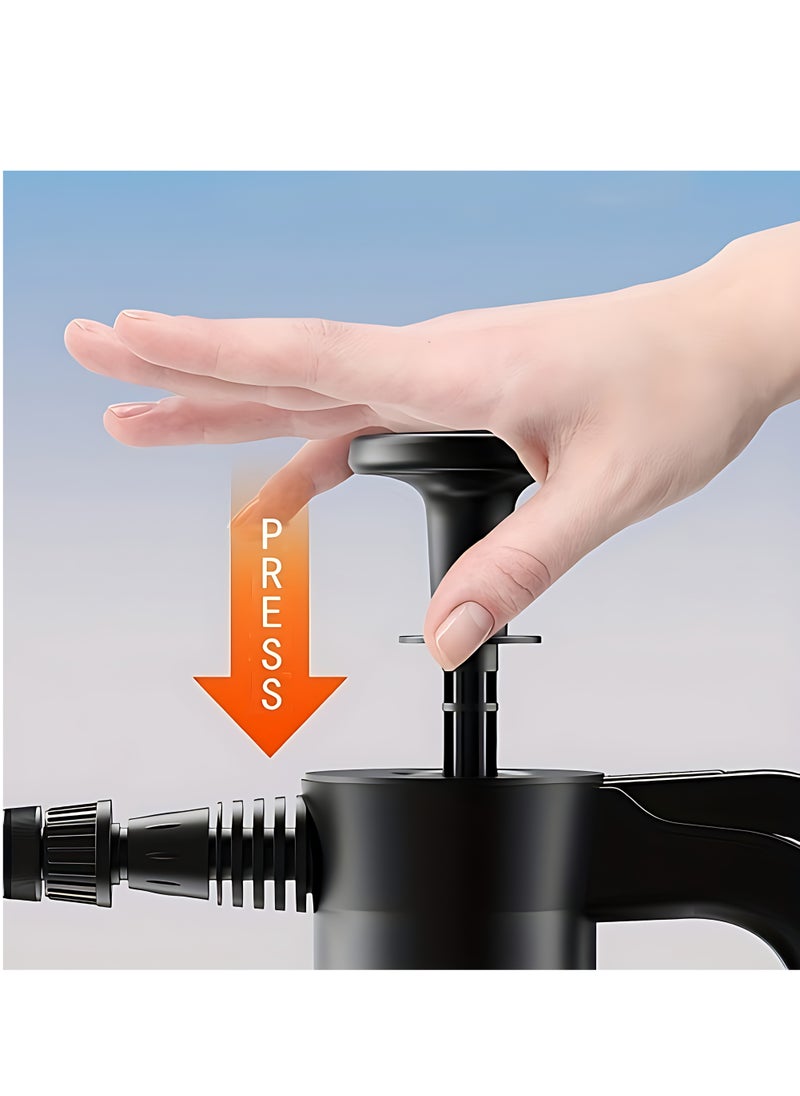 Generic - Portable Foam Bottle Sprayer 2L Car Hand Pump Pressure Foam Sprayer for Automotive Detailing, Black - Image 1