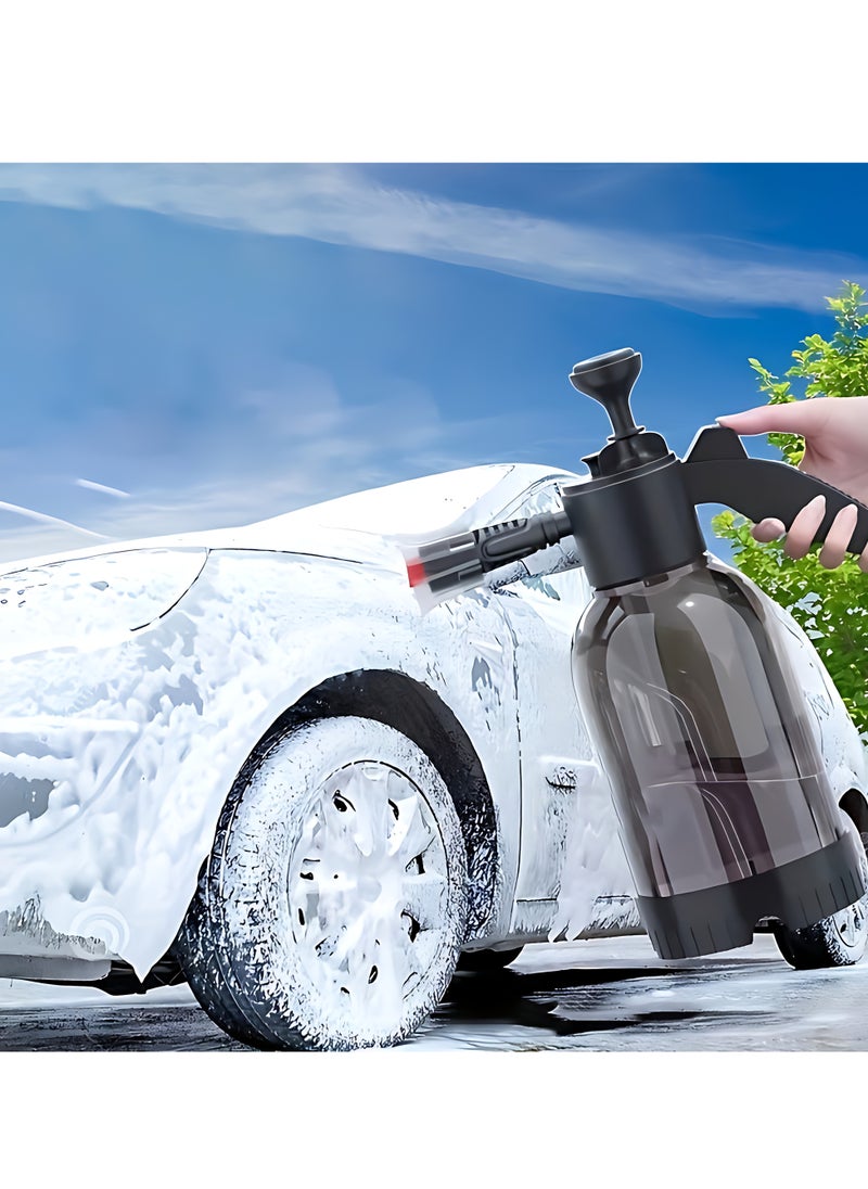 Generic - Portable Foam Bottle Sprayer 2L Car Hand Pump Pressure Foam Sprayer for Automotive Detailing, Black - Image 1