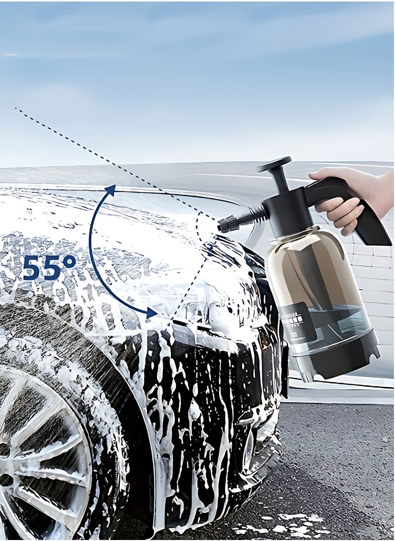 Generic - Portable Foam Bottle Sprayer 2L Car Hand Pump Pressure Foam Sprayer for Automotive Detailing, Black - Image 1