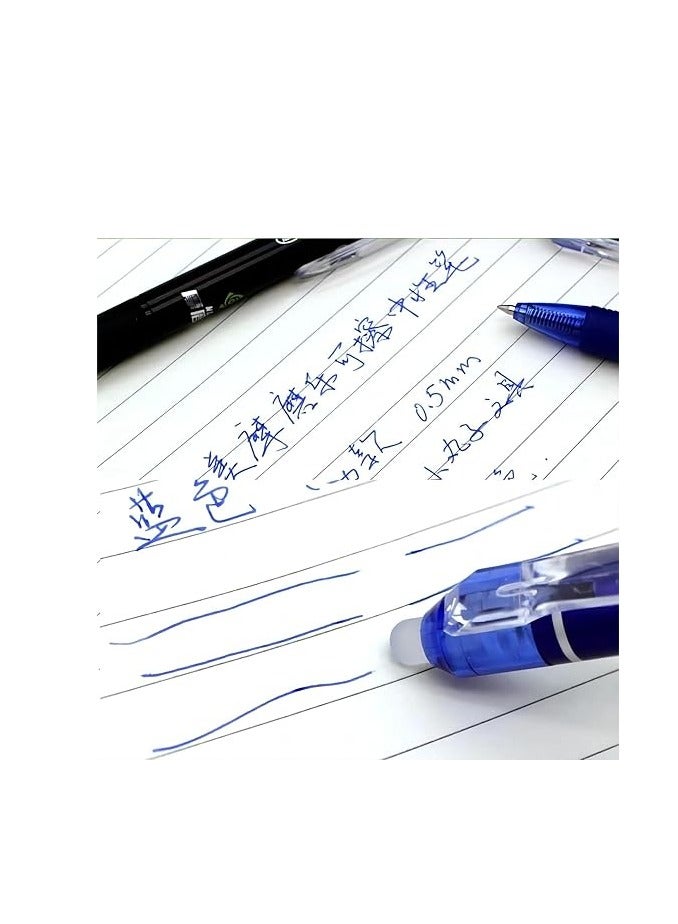قلم حبر جاف قابل للمسح برأس رفيع ٠.٥ مم - عبوة من ١٢ قلمًا أزرق | كتابة سلسة، مسح سلس، للاستخدام في المدارس والمكتب - Image 5