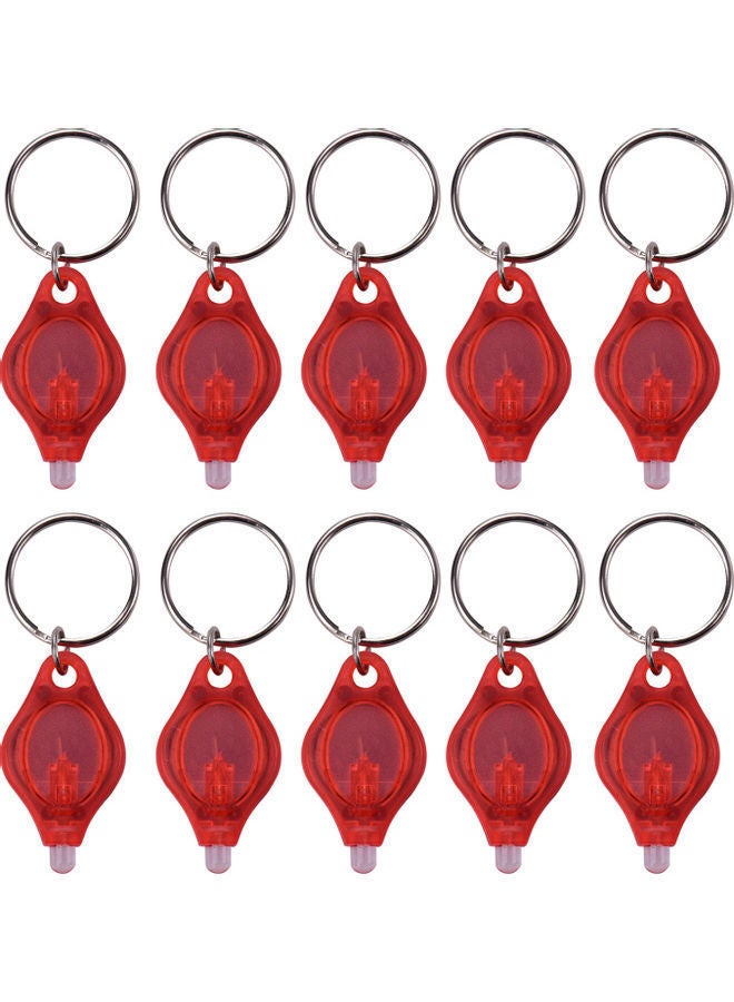 NIBEMINENT 10-Piece Key Ring With LED Light Red - Image 1