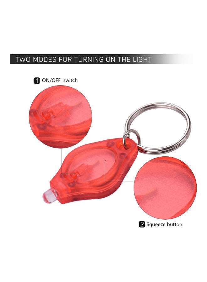 NIBEMINENT 10-Piece Key Ring With LED Light Red - Image 2