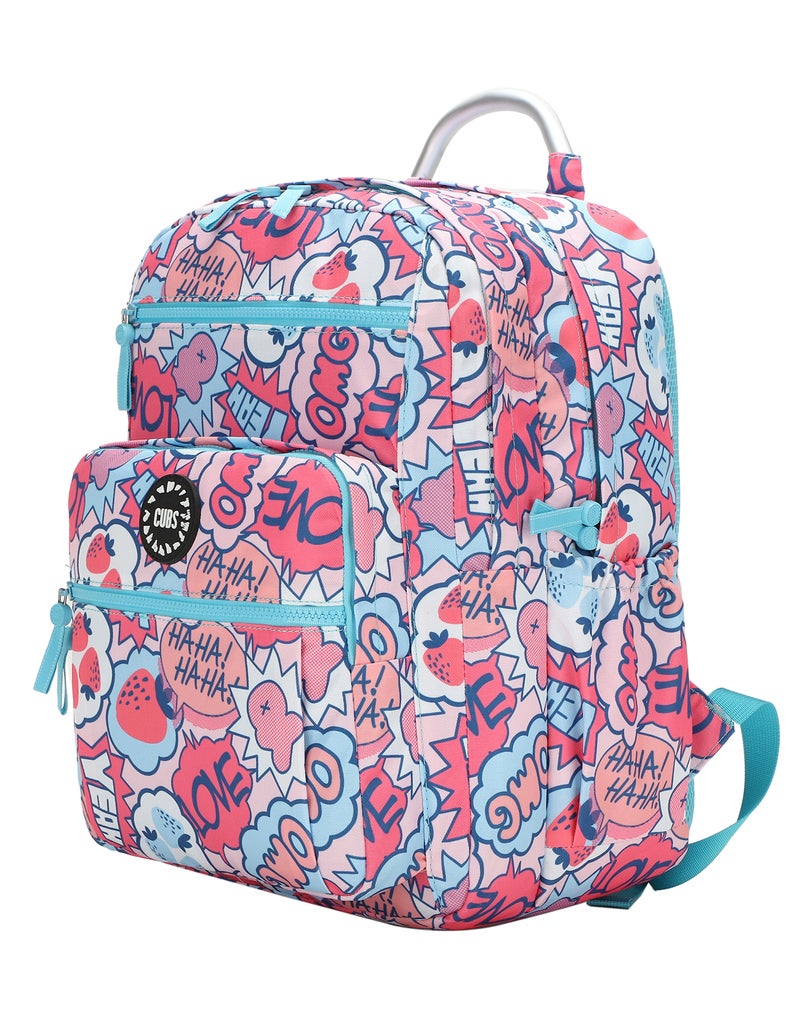 CUBS Strawberry Print Waterproof Kids 36L Backpack with zip closure Ideal for 8-15 years girls, Compatible with 15" Laptop - Image 2
