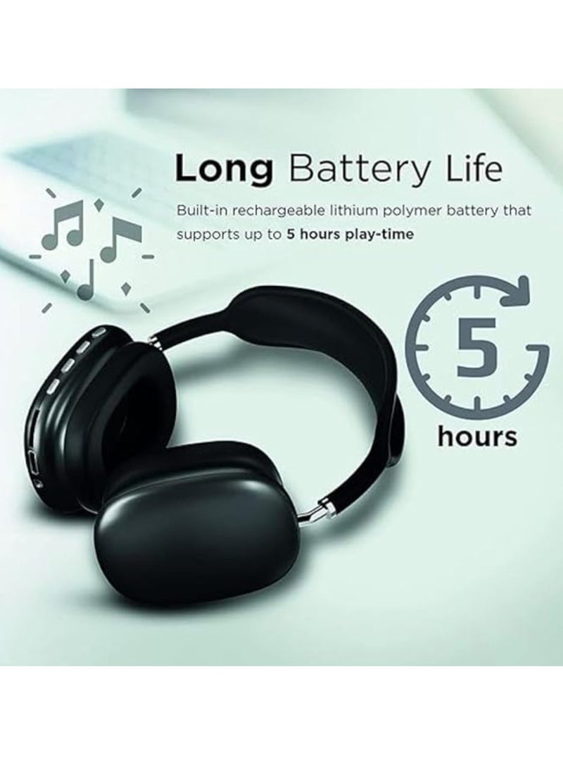 P9 Immersive Active Noise Cancelling Over-Ear Headphones, Epitome of Cutting-Edge Design and Premium Sound Quality. Elevate Your Listening Experience, Fusion of Style and Comfort (Black)