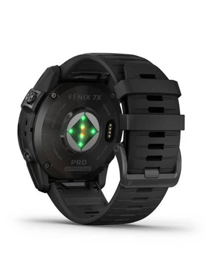 جارمين Fenix 7X Pro Sapphire Solar Edition بلون رمادي كربوني DLC تيتانيوم مع حزام أسود - Image 4