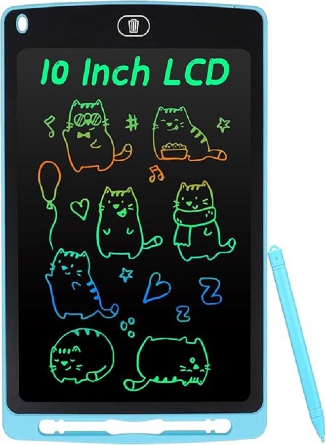 10 Inch LCD Writing Tablet for Kids, Colorful Doodle Board Drawing Pad for Kids, Electronic Drawing Board Erasable & Reusable, LCD Drawing Tablet for Kids  Toddler Toys Gifts - Blue - Image 1
