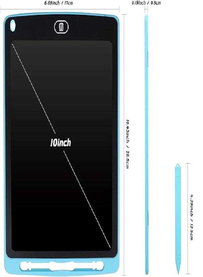 10 Inch LCD Writing Tablet for Kids, Colorful Doodle Board Drawing Pad for Kids, Electronic Drawing Board Erasable & Reusable, LCD Drawing Tablet for Kids  Toddler Toys Gifts - Blue - Image 2