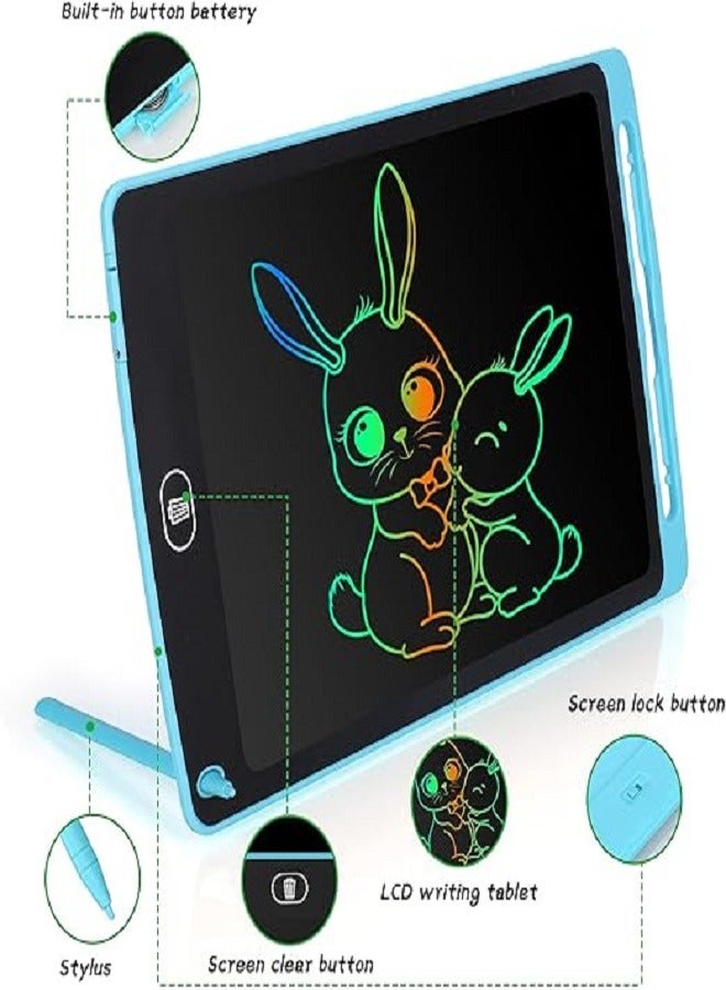 10 Inch LCD Writing Tablet for Kids, Colorful Doodle Board Drawing Pad for Kids, Electronic Drawing Board Erasable & Reusable, LCD Drawing Tablet for Kids  Toddler Toys Gifts - Blue - Image 5