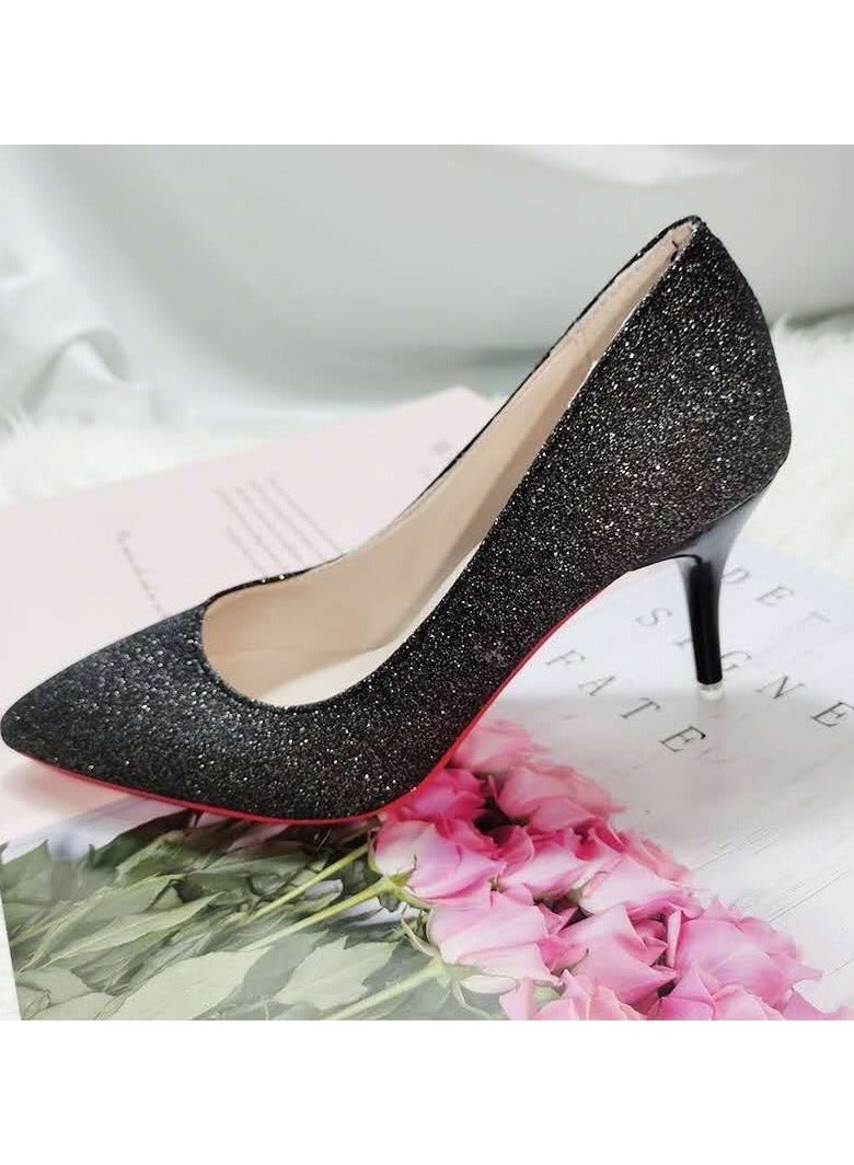 Shougu New High Heels Lacquered Leather Shallow Mouth Single Shoes with Ultra Fine Heels 7.5CM - Image 1